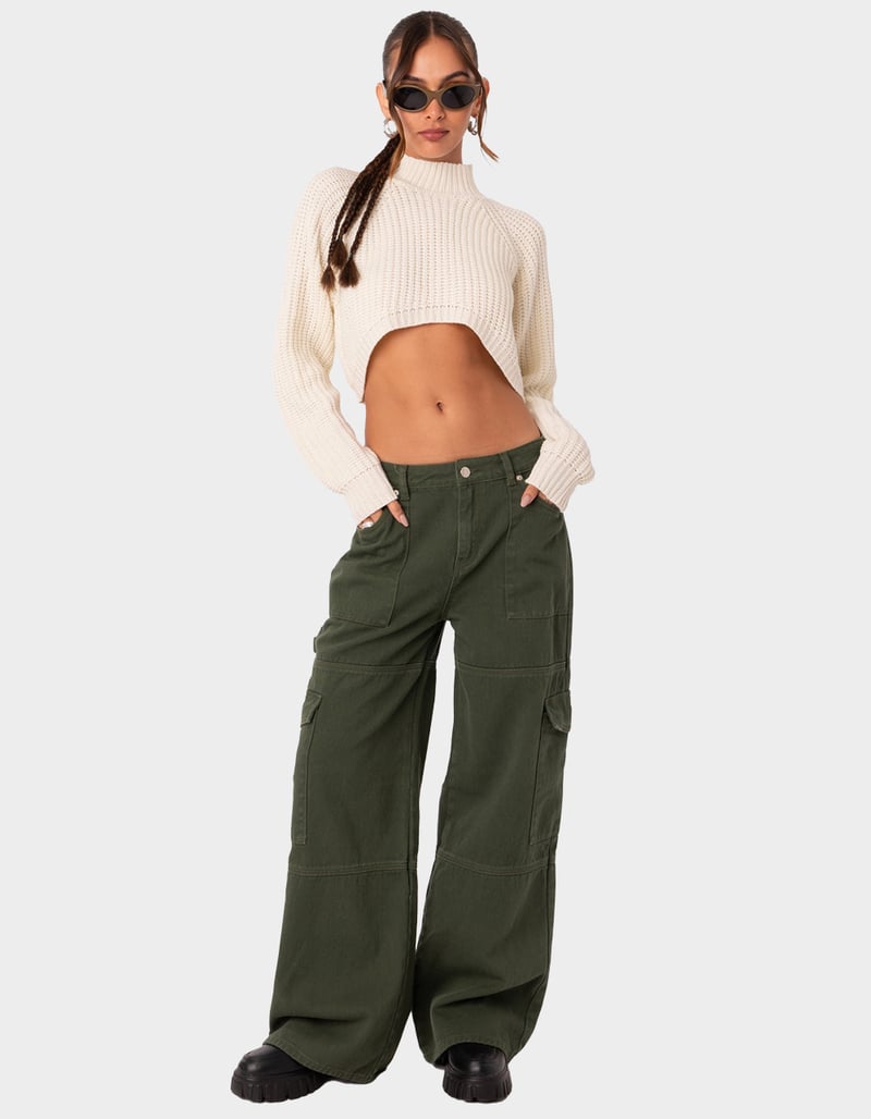 EDIKTED Ember Denim Cargo Pants DK GREEN Tillys