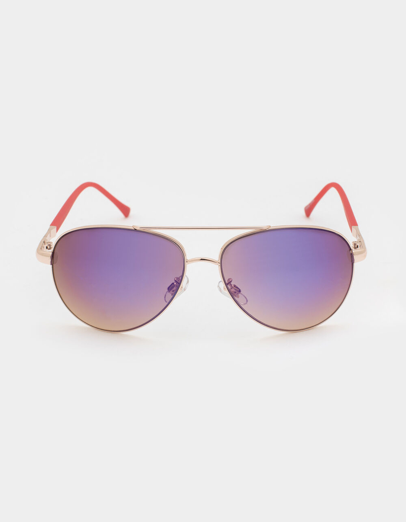 Metal Frame Pink Aviator Sunglasses image number 1