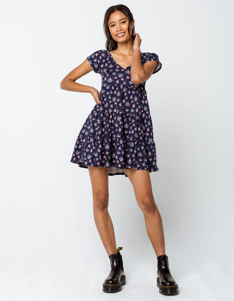 IVY & MAIN Ditsy Knit Tiered Babydoll Dress image number 3