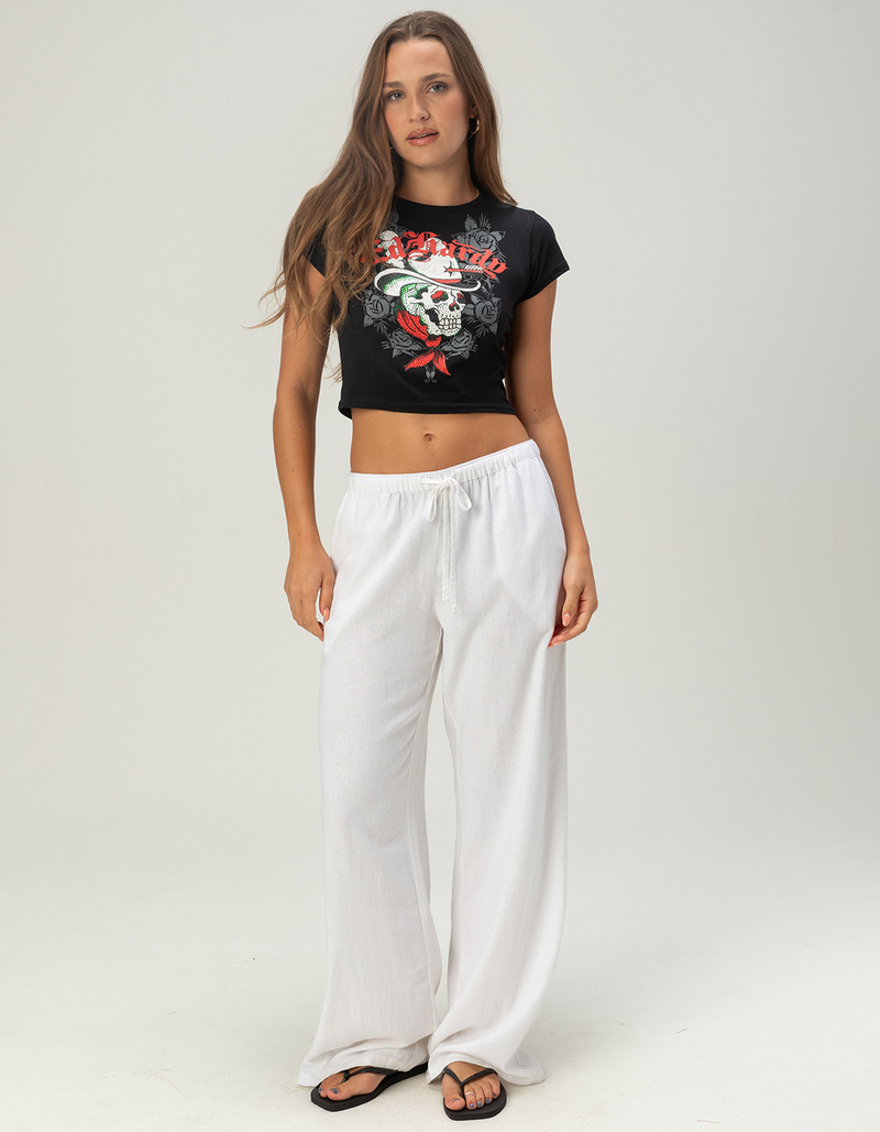ED HARDY Skull Cowboy Womens Baby Tee image number 4