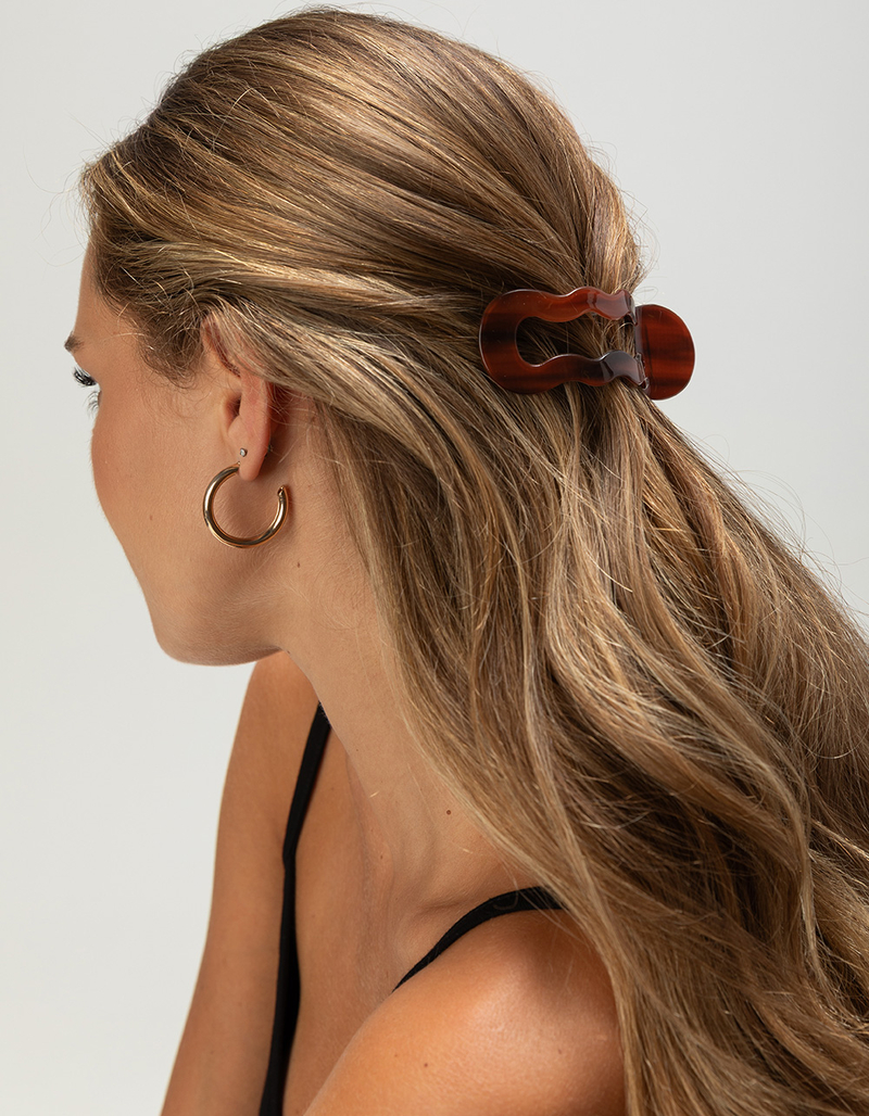 FULL TILT 2 Pack Wavy Tortoiseshell Hair Clips image number 2
