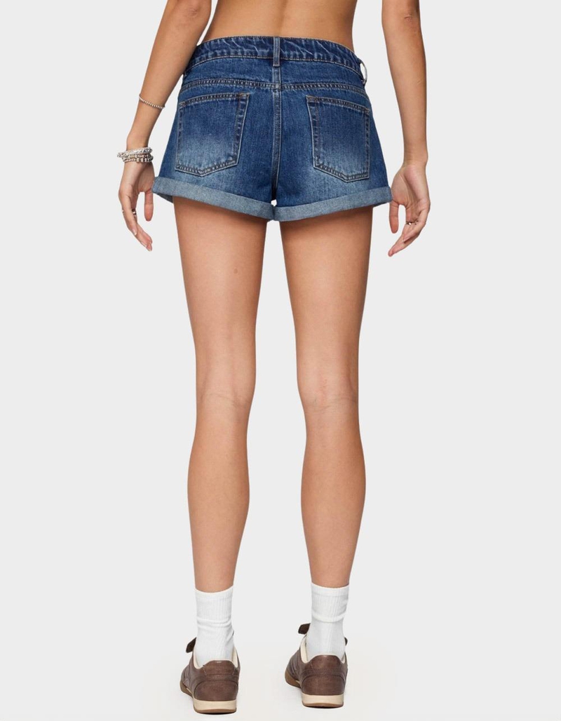 EDIKTED Rylin Low-Rise Denim Shorts image number 2