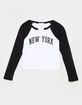 FULL TILT New York Girls Long Sleeve Raglan Tee image number 2