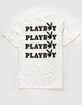 PLAYBOY Logo Repeat Mens White T-Shirt image number 1