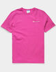 CHAMPION Script Embroidery Mens Pink T-Shirt image number 1