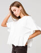 RSQ Ruffled Womens White Babydoll Top image number 2