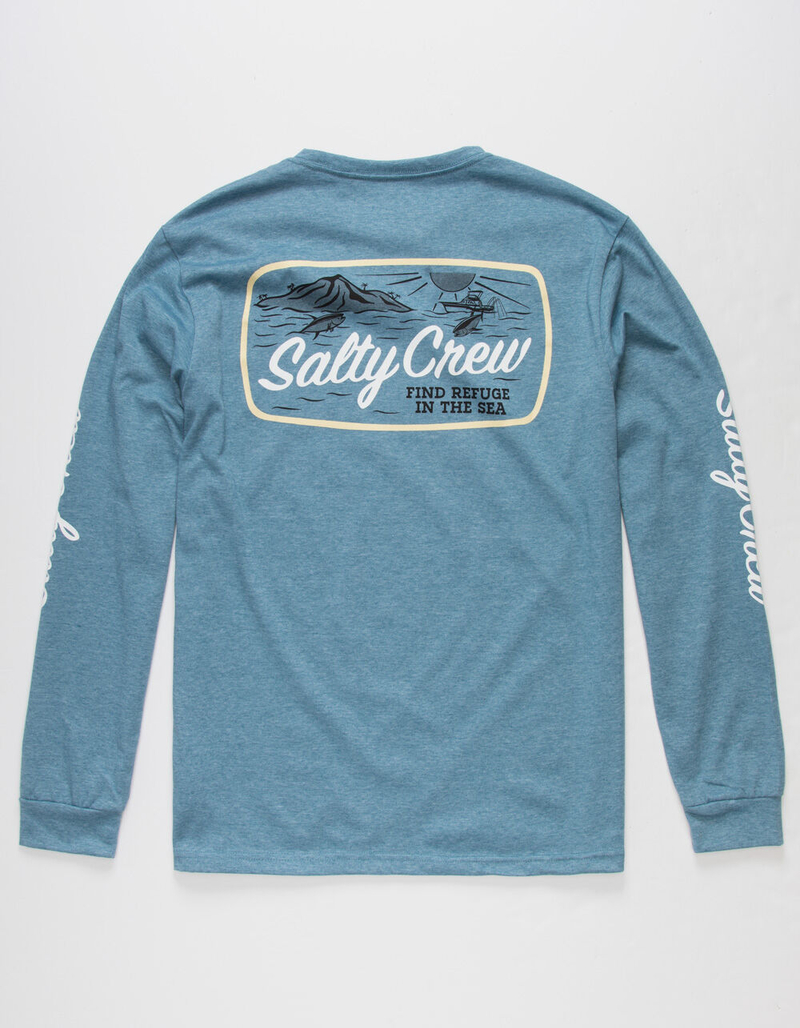 SALTY CREW Tuna Isle Mens Light Blue Technical T-Shirt image number 0