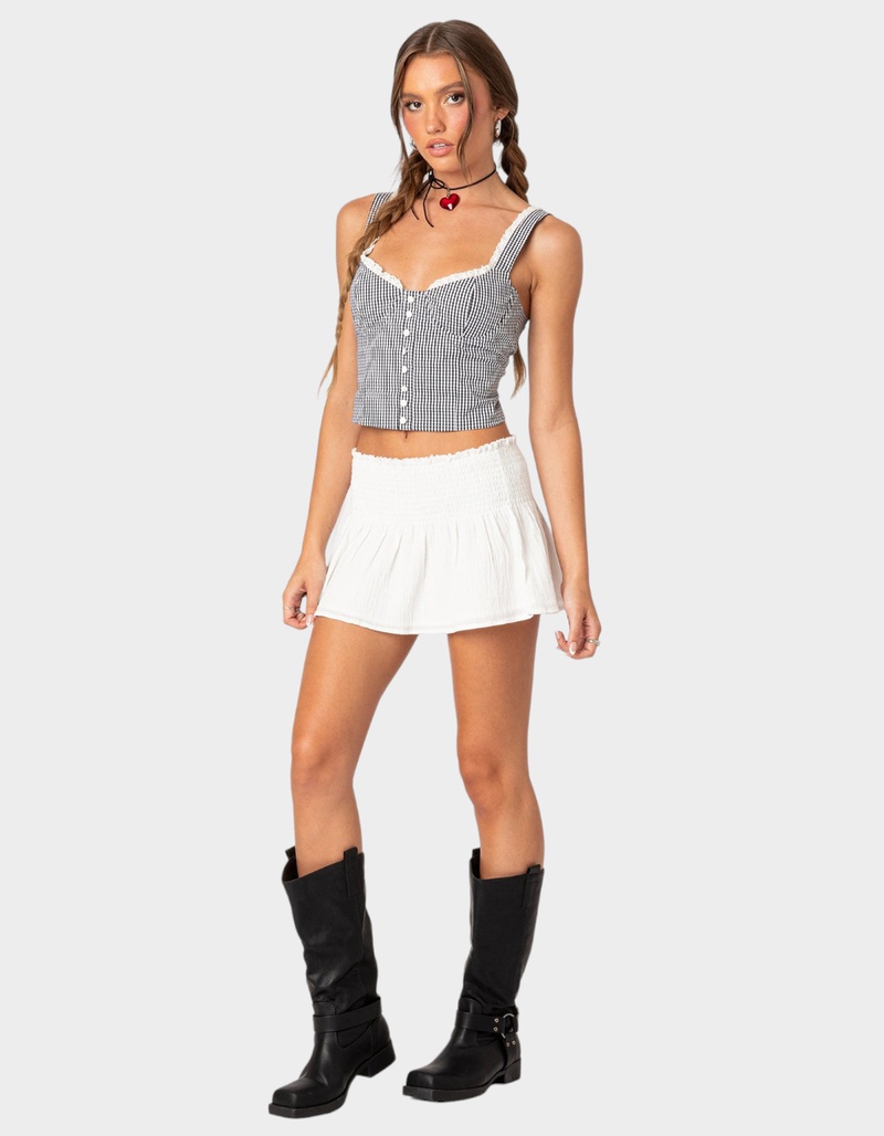 EDIKTED Gingham Lace Up Bustier Corset image number 4