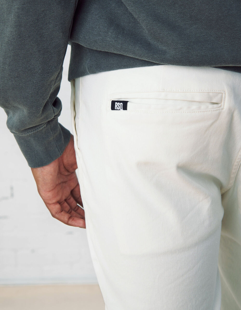 RSQ Mens Slim Straight Off White Chinos image number 4