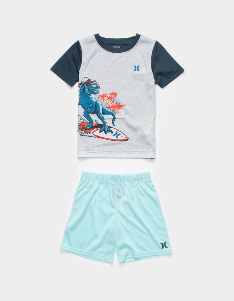 HURLEY Surfin Dino Little Boys Sleep Set (4-7) image number 1