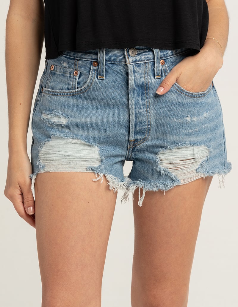 LEVI'S 501 High Rise Womens Denim Shorts Quiet Riot MEDIUM