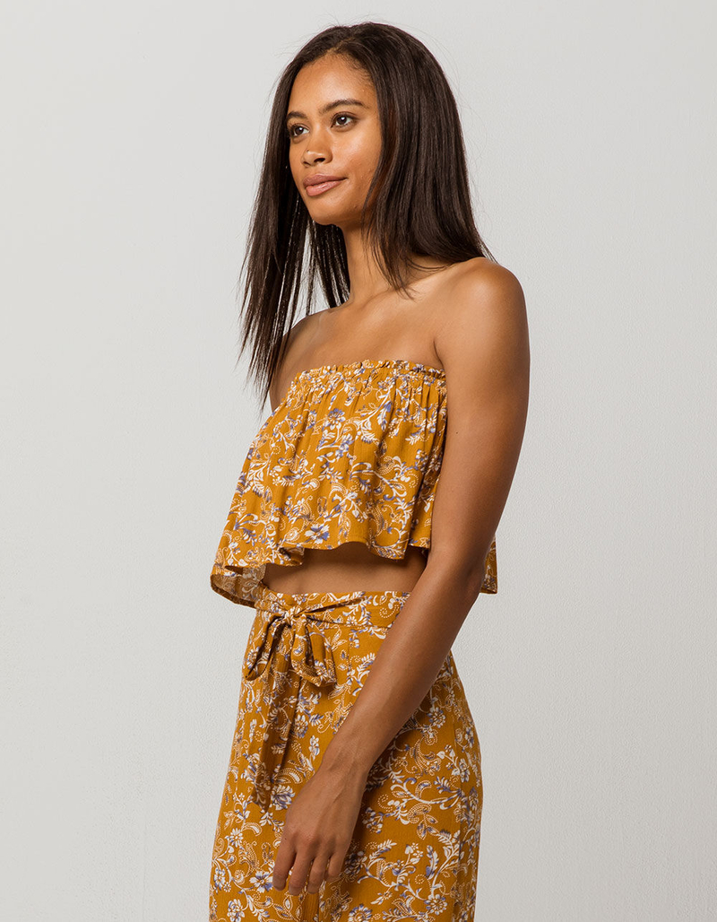 CHANCE Floral Flounce Womens Tube Top And Pants Set image number 1