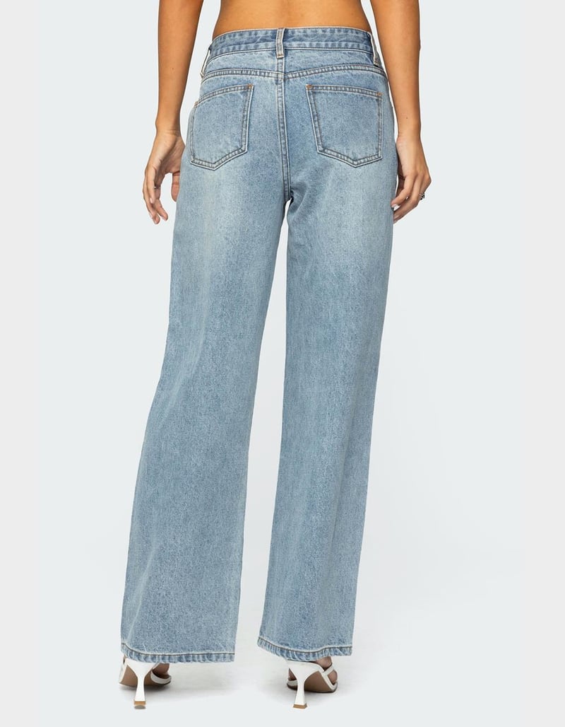 EDIKTED Ery Wide Leg Mid Rise Jeans image number 4