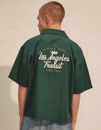 RSQ Mens Embroidered Button Up Shirt Primary Image