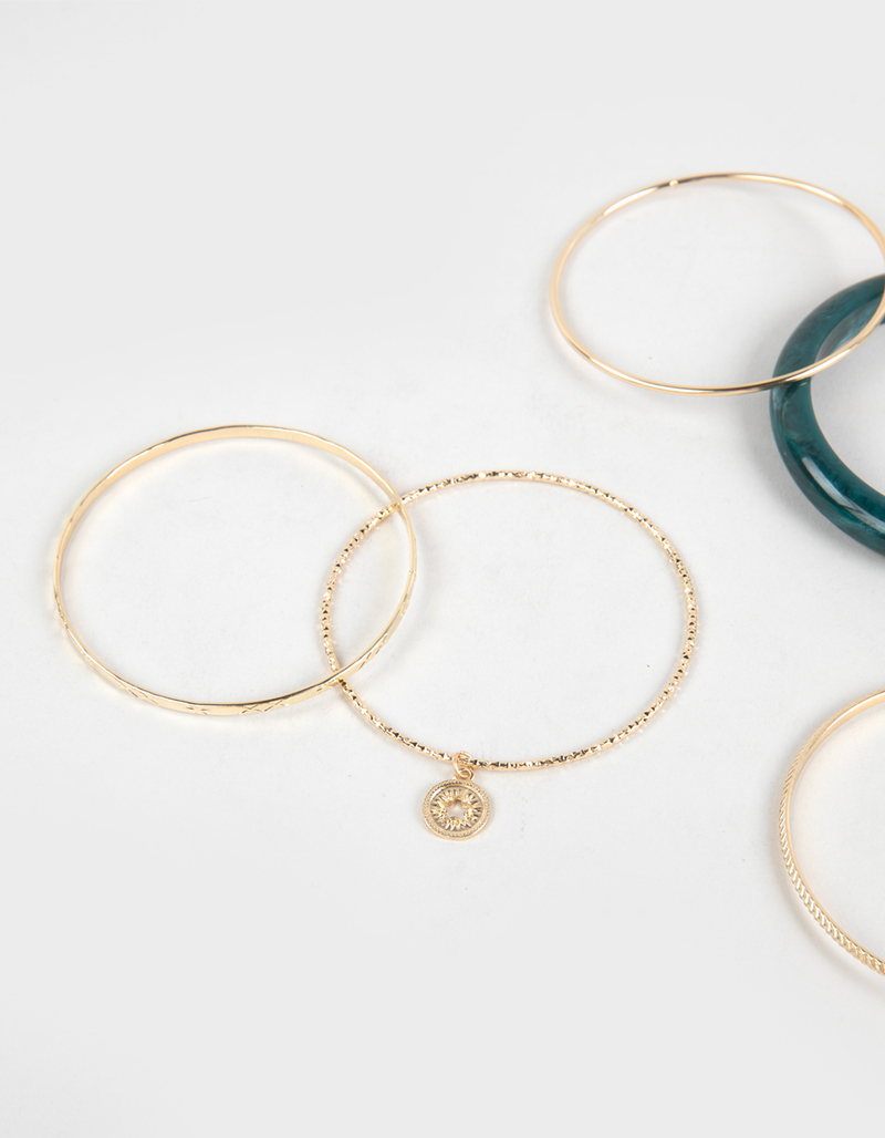 FULL TILT Acrylic And Metal Bangle Bracelet Set image number 2