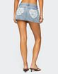 EDIKTED Lace Hearts Denim Mini Skirt image number 2
