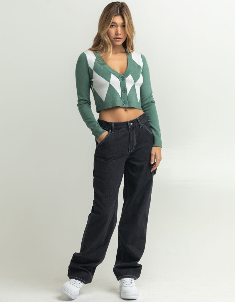 RSQ Argyle Cropped Cardigan image number 3