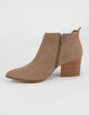 QUPID Chop Out Taupe Womens Booties image number 3