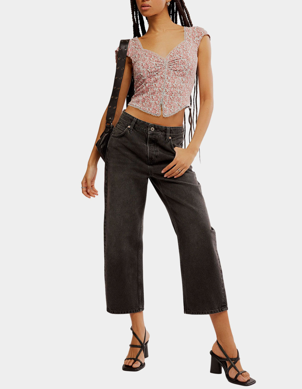 FREE PEOPLE Faye Womens Printed Top - PINK COMBO | Tillys