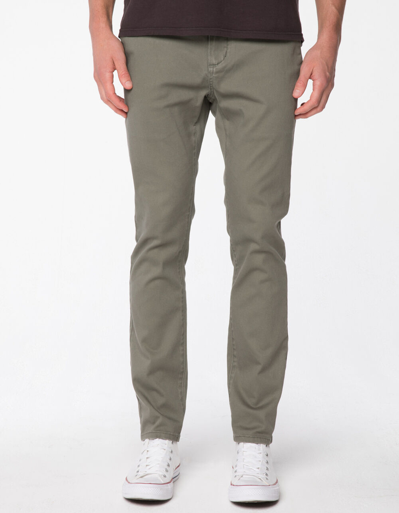 RSQ Seattle Skinny Taper Heather Olive Mens Chino Pants image number 1