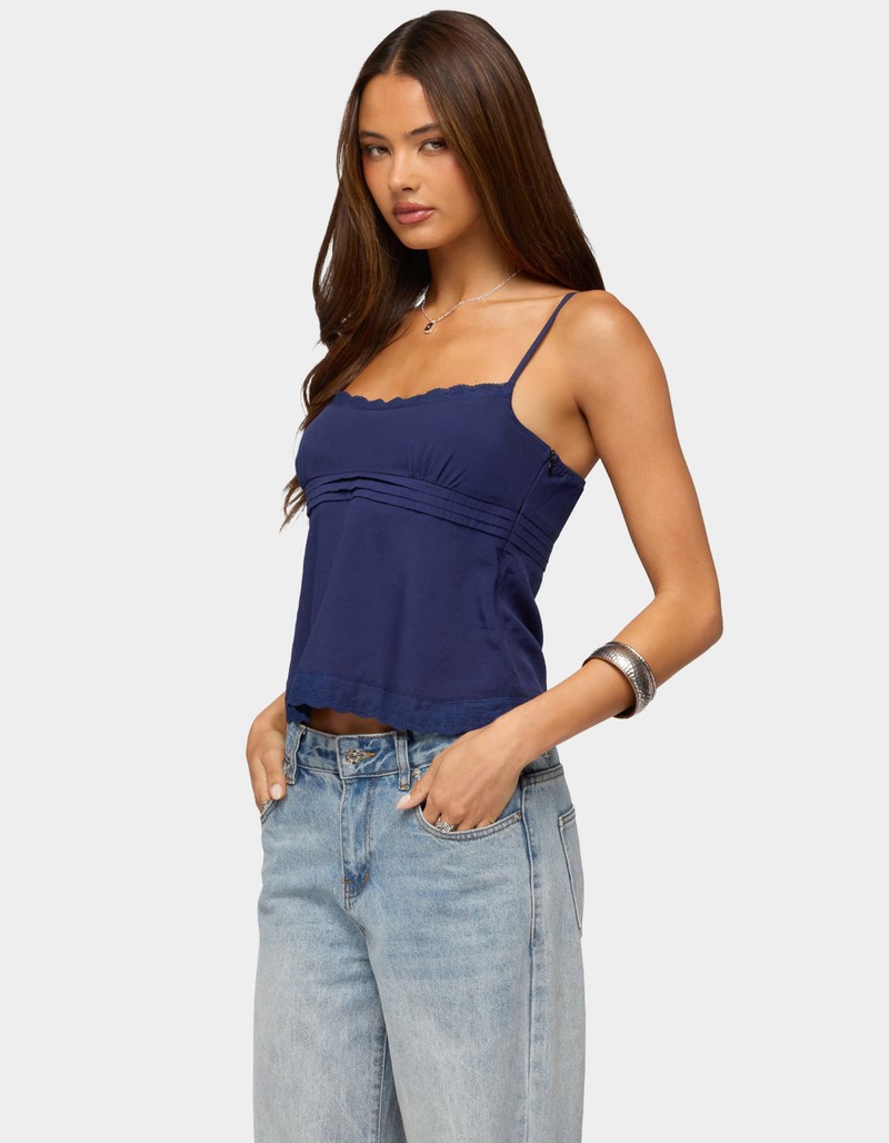 EDIKTED Michal Eyelet Babydoll Tank Top image number 1