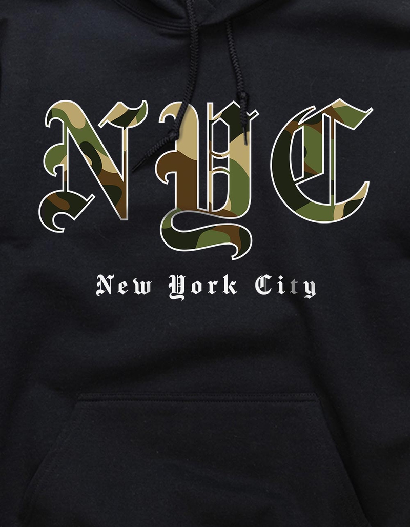 NEW YORK Camo Old English Unisex Hoodie image number 1