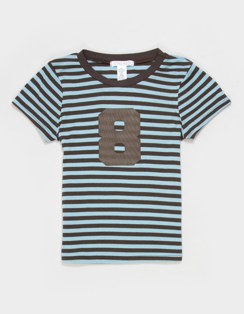FULL TILT 8 Stripe Girls Ringer Tee image number 1