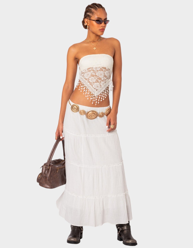 EDIKTED India Sheer Lace Strapless Top image number 2