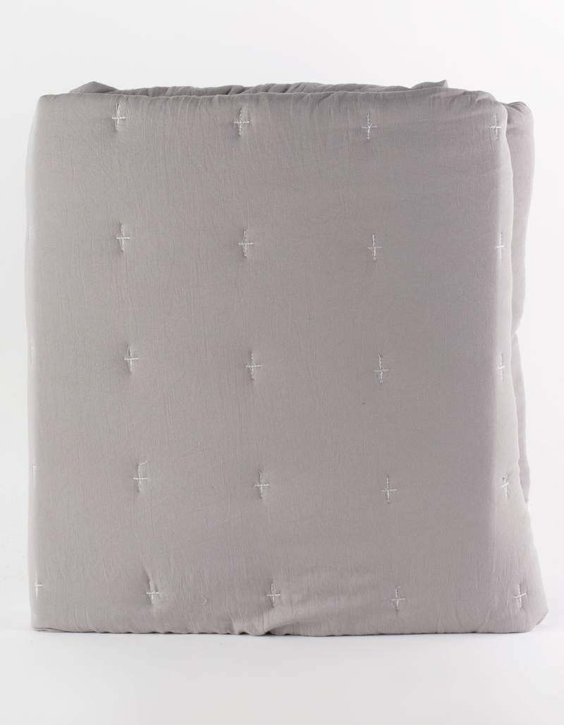 Garment Washed 3pc Full/Queen Quilt Set image number 3