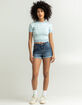 RSQ Womens High Rise Cuffed Denim Shorts image number 6