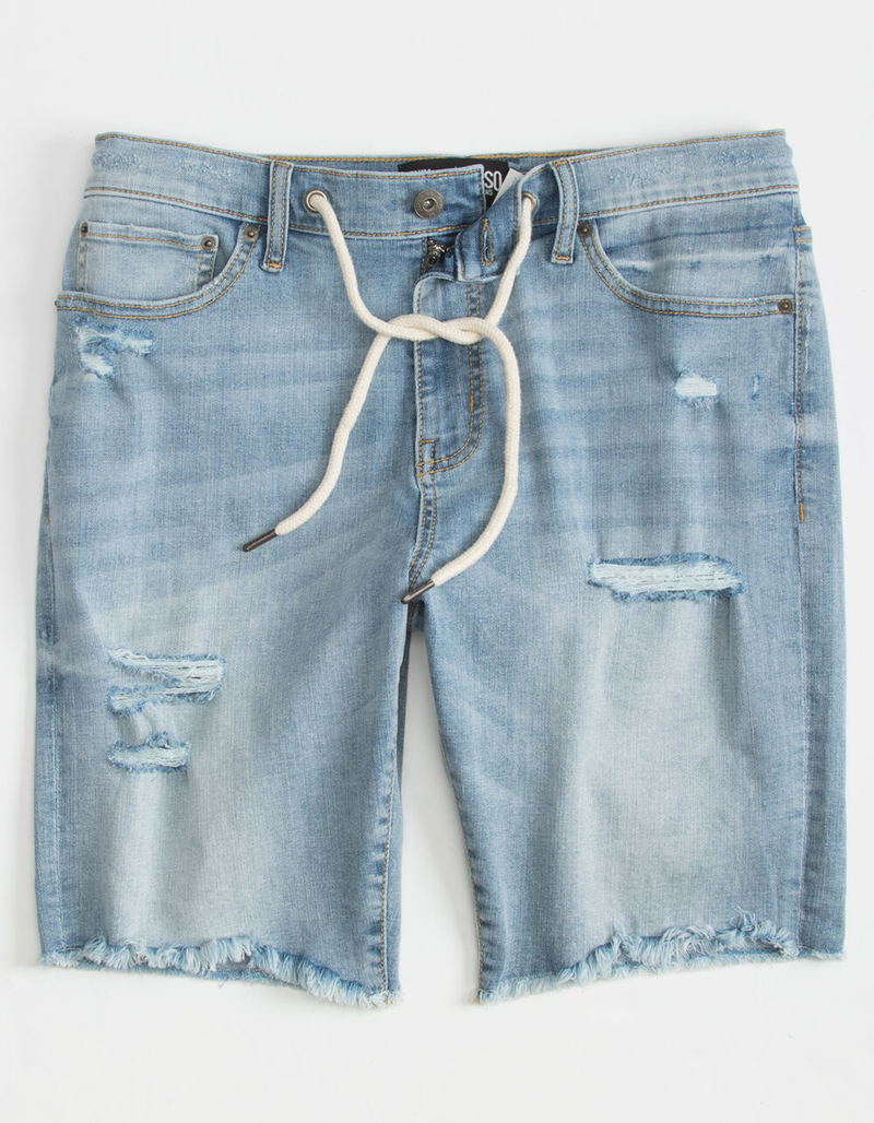 RSQ Destructed Drawstring Mens Denim Shorts image number 1