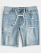 RSQ Destructed Drawstring Mens Denim Shorts image number 2
