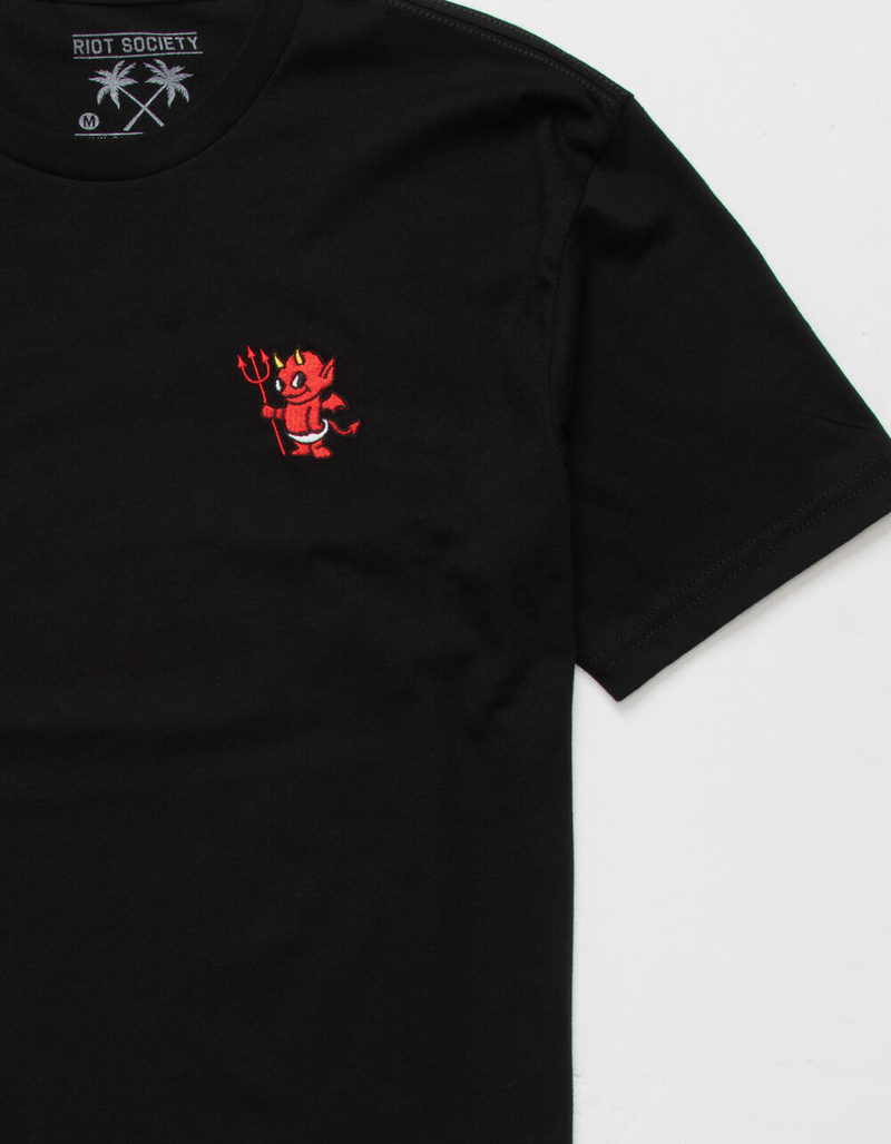 RIOT SOCIETY Devil Embroidered Mens T-Shirt image number 1
