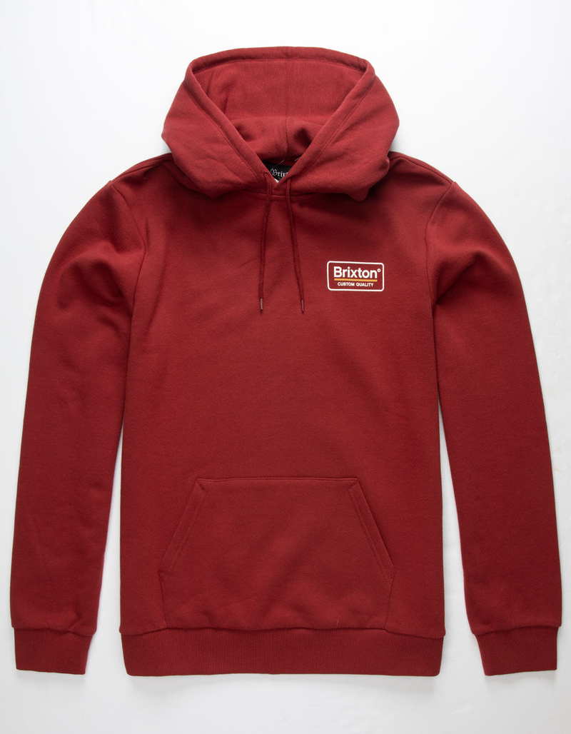 BRIXTON Palmer Burgundy Mens Hoodie image number 1