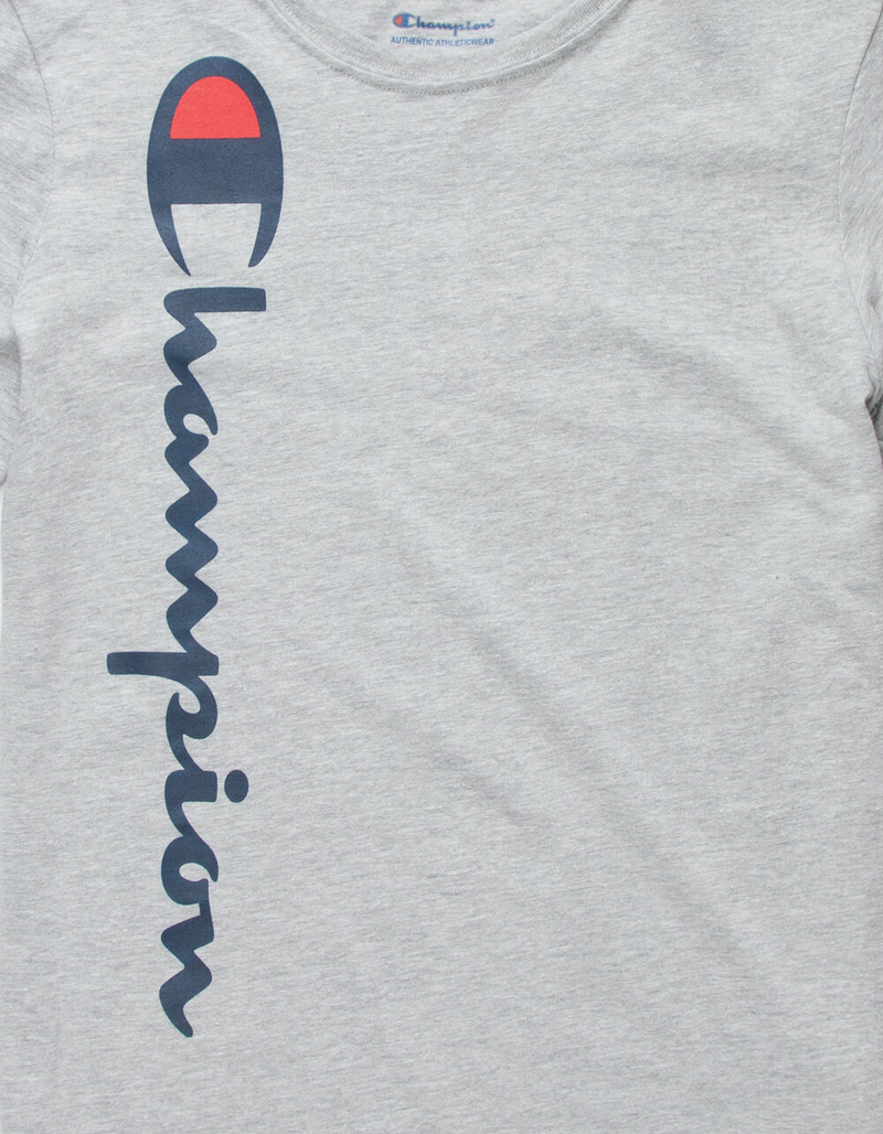 CHAMPION Vertical Script Heather Gray Boys T-Shirt image number 1