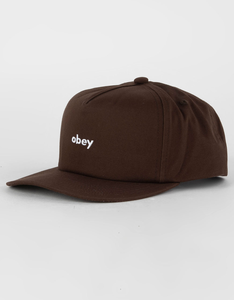 OBEY Lowercase 5 Panel Snapback Hat image number 0