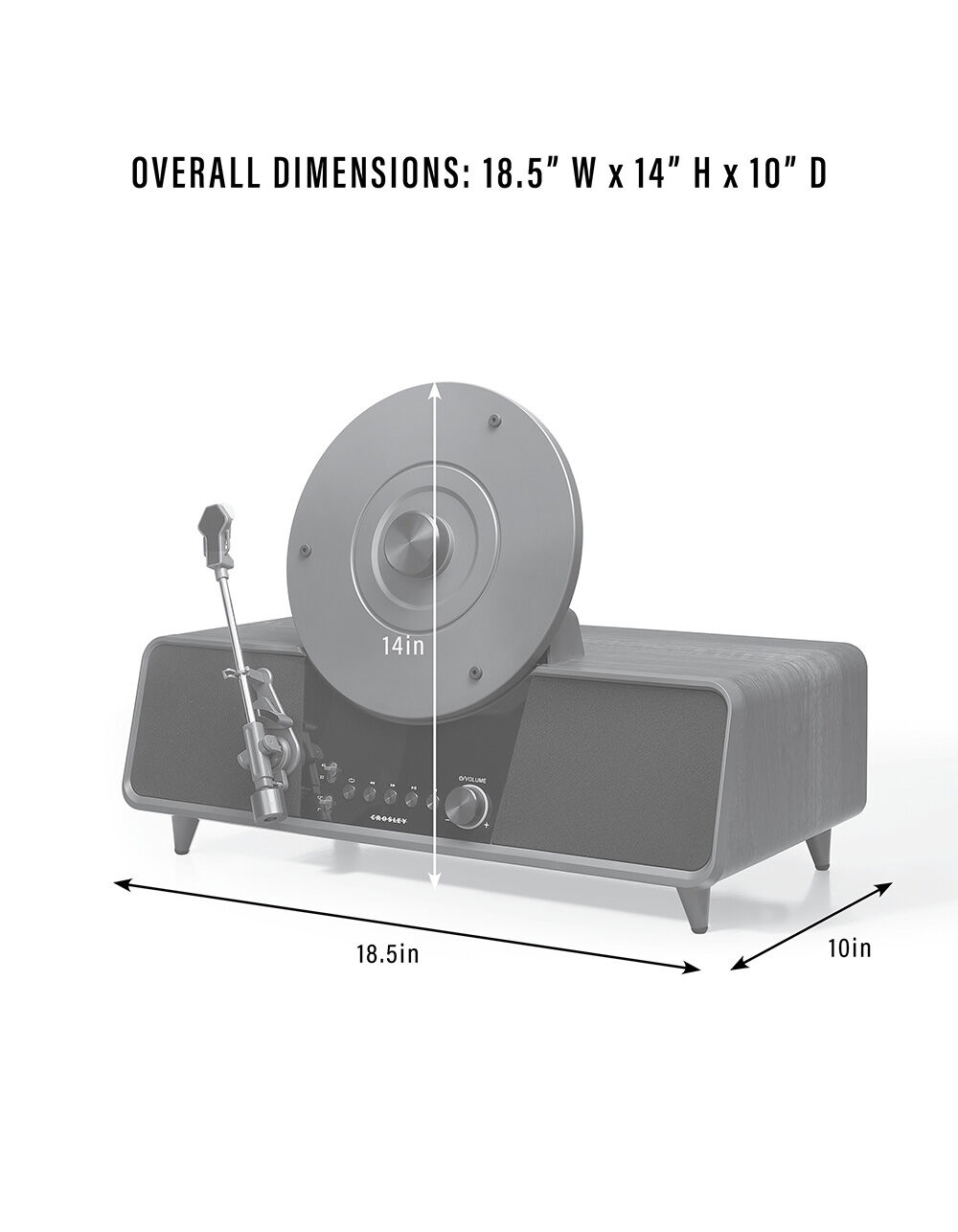 CROSLEY Beck Fully Automatic Vertical Record Player - BROWN - ONE