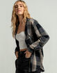 RSQ Womens Muted Hunter Sage Oversize Flannel Shirt image number 2