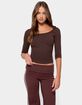 EDIKTED Desi Scoop Neck Three-Quarter Sleeve Top image number 1