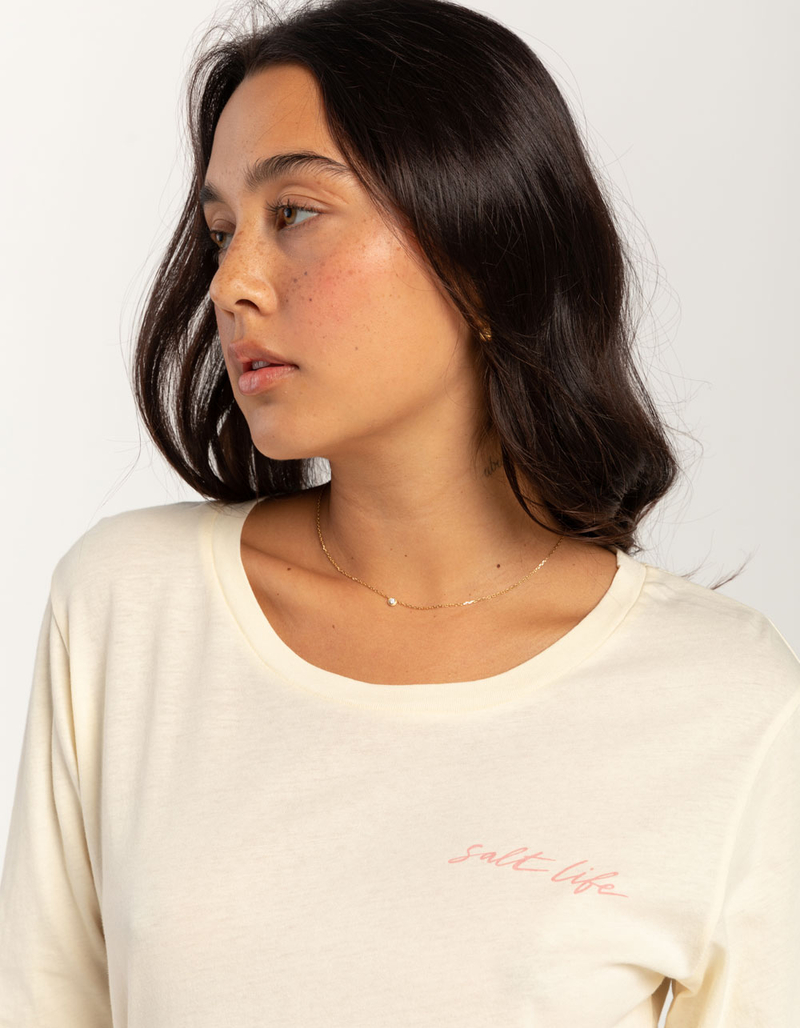 SALT LIFE Turtle Leaf Womens Long Sleeve Boyfriend Tee image number 1