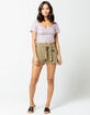 IVY & MAIN Floral Structured Lavender Womens Crop Top image number 4