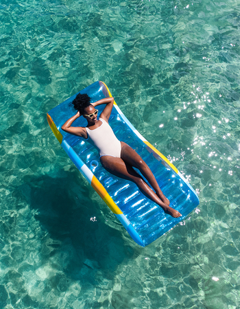 POOLCANDY Good Vibes Deluxe Inflatable Pool Chaise Lounger Alternative Image