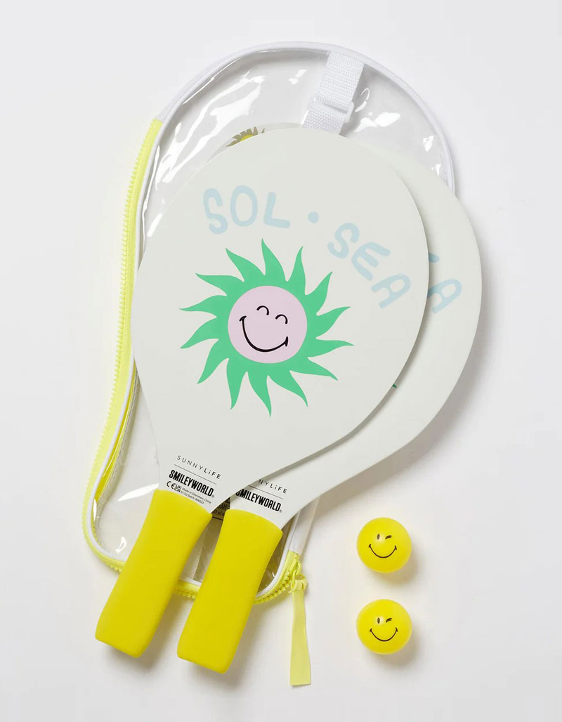 SUNNYLIFE x Smiley World Sol Sea Beach Bats & Balls Set image number 2