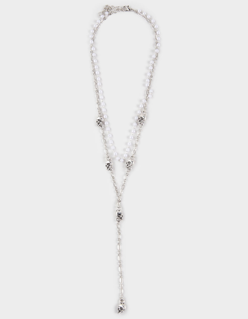 FULL TILT Lariate Skull/Pearl Necklace image number 0