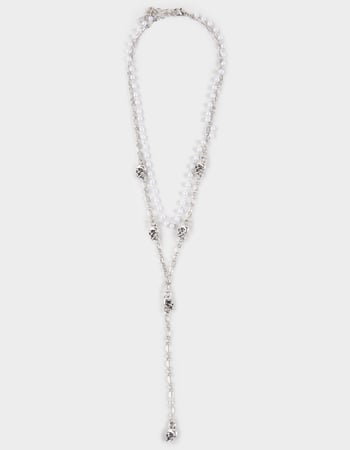 FULL TILT Lariate Skull/Pearl Necklace Primary Image