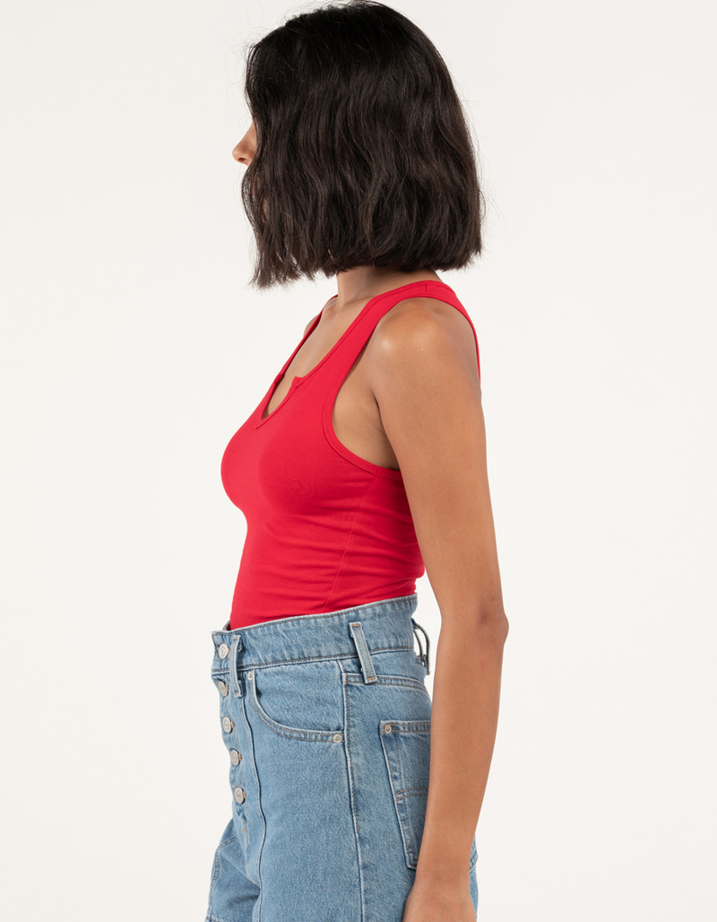 BOZZOLO Womens Split Neck Tank Top image number 1