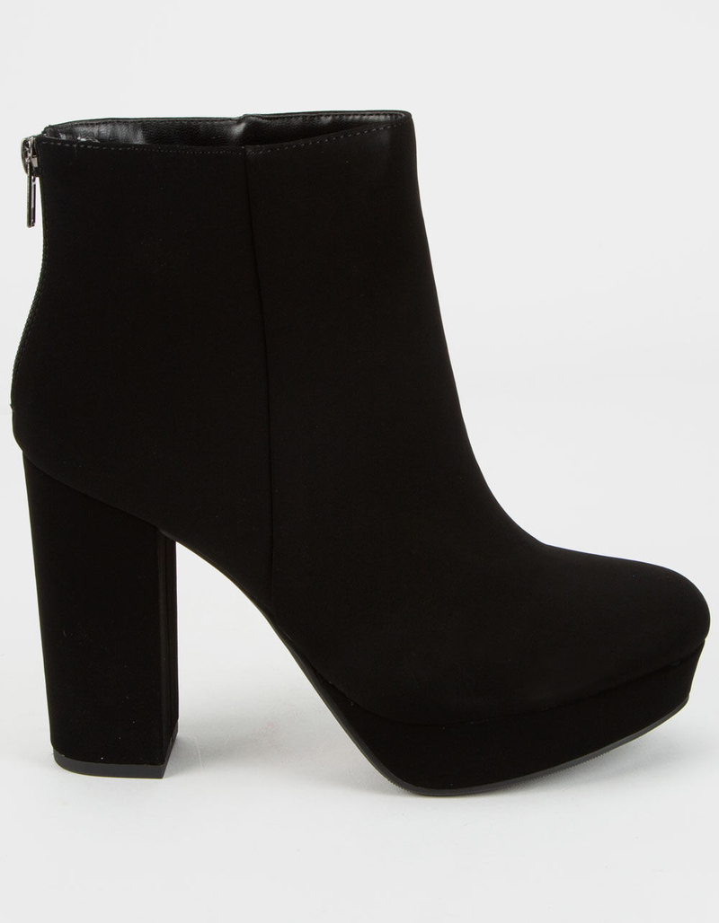 DELICIOUS Faux Suede Ankle High Heel Womens Boot image number 1