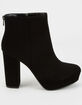 DELICIOUS Faux Suede Ankle High Heel Womens Boot image number 2