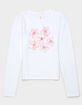 FULL TILT Floral Beaded Girls Long Sleeve Baby Tee image number 2
