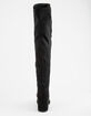 WILD DIVA Faux Suede Stretch Black Womens Over The Knee Boots image number 4